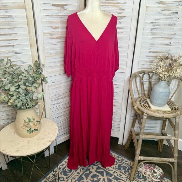OLD NAVY NWT Women's PLUS XXL TALL Empire Waist Pink Tangiers Gauze Maxi Dress - Picture 3 of 13